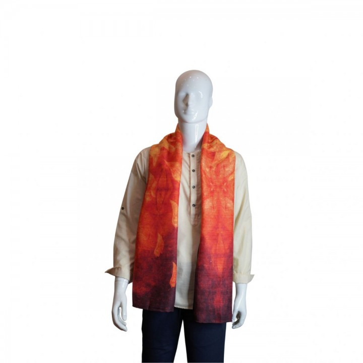 Khăn đũi dài tơ tằm Ánh Dương cam Hổ phách 45*180 cm